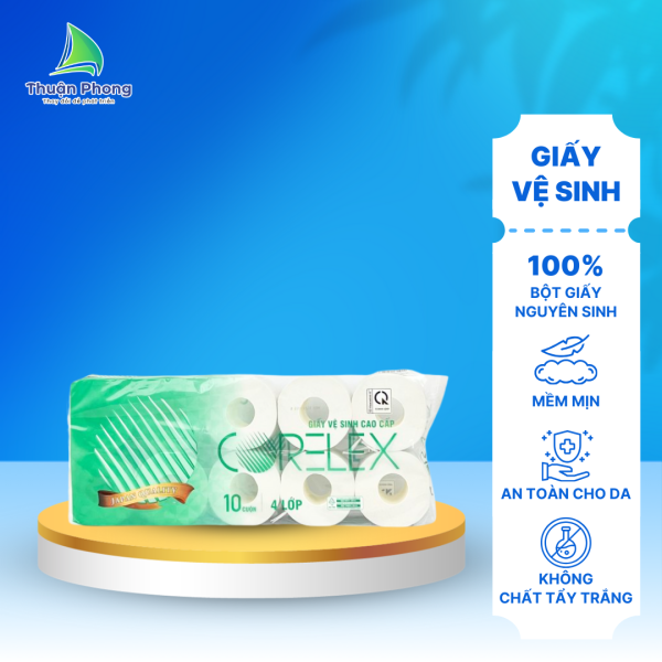 Giấy vệ sinh CORELEX 10 cuộn x 4 lớp